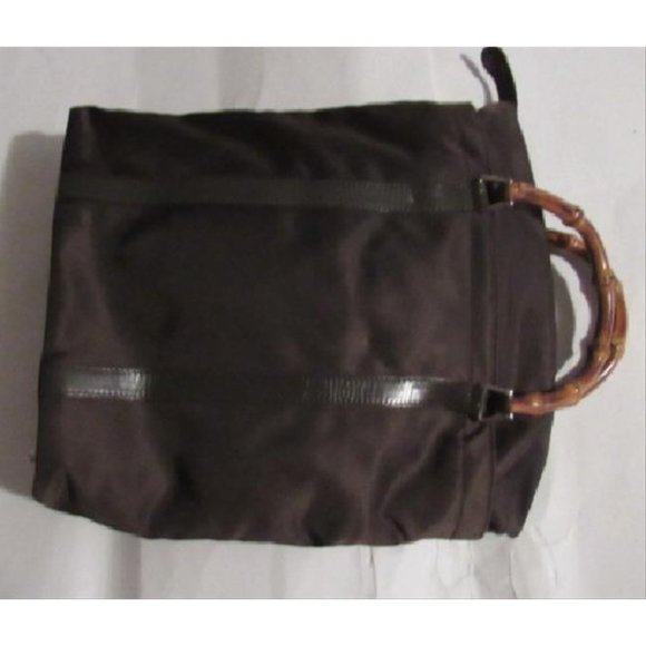 Gucci Burgundy Brown Top Handle Tote Shopper Canvas and Leather - Picture 12 of 12